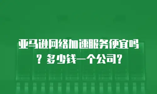 亚马逊网络加速服务便宜吗？多少钱一个公司？