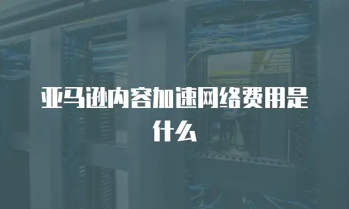 亚马逊内容加速网络费用是什么