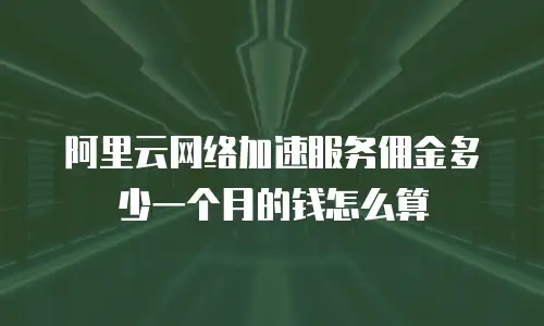 阿里云网络加速服务佣金多少一个月的钱怎么算
