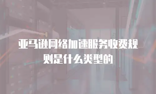 亚马逊网络加速服务收费规则是什么类型的