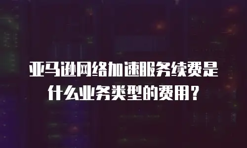 亚马逊网络加速服务续费是什么业务类型的费用？