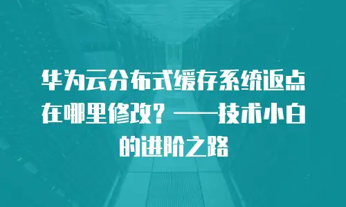 华为云分布式缓存系统返点在哪里修改？&mdash;&mdash;技术小白的进阶之路