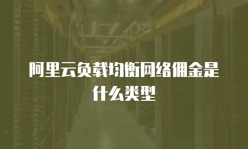 阿里云负载均衡网络佣金是什么类型