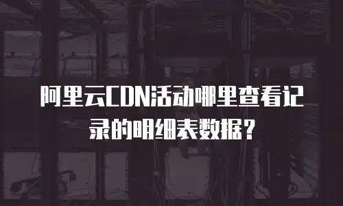 阿里云CDN活动哪里查看记录的明细表数据？