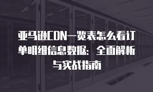 亚马逊CDN一览表怎么看订单明细信息数据：全面解析与实战指南
