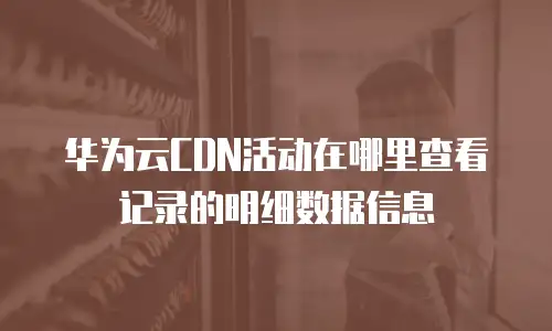 华为云CDN活动在哪里查看记录的明细数据信息