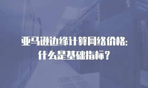 亚马逊边缘计算网络价格：什么是基础指标？