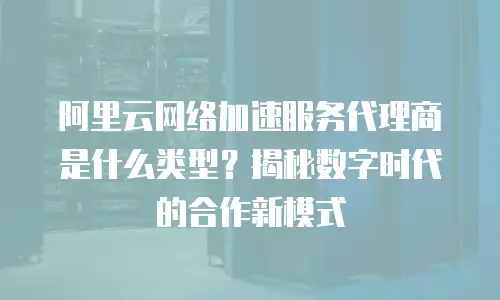 阿里云网络加速服务代理商是什么类型？揭秘数字时代的合作新模式