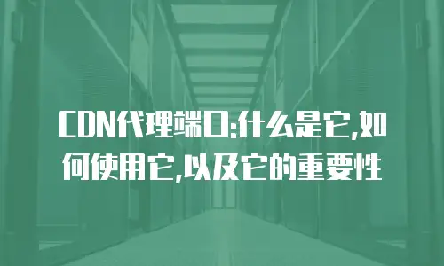 CDN代理端口:什么是它,如何使用它,以及它的重要性