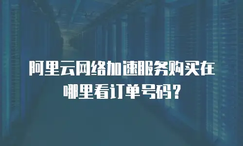 阿里云网络加速服务购买在哪里看订单号码？