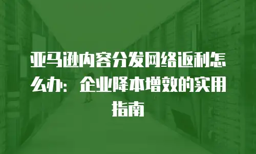亚马逊内容分发网络返利怎么办：企业降本增效的实用指南