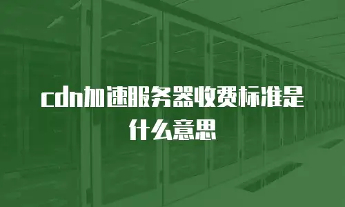 cdn加速服务器收费标准是什么意思