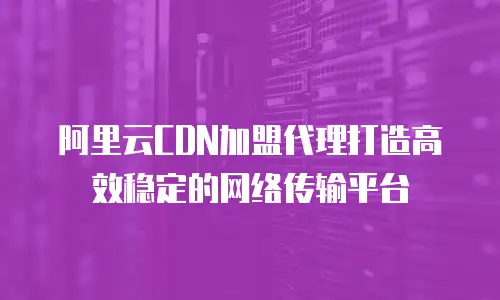 阿里云CDN加盟代理打造高效稳定的网络传输平台