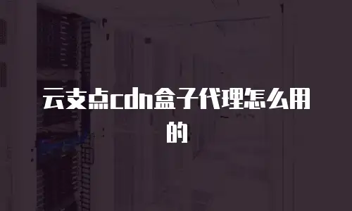 云支点cdn盒子代理怎么用的