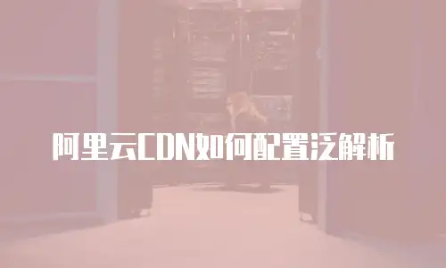阿里云CDN如何配置泛解析