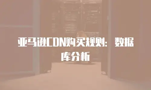 亚马逊CDN购买规则：数据库分析