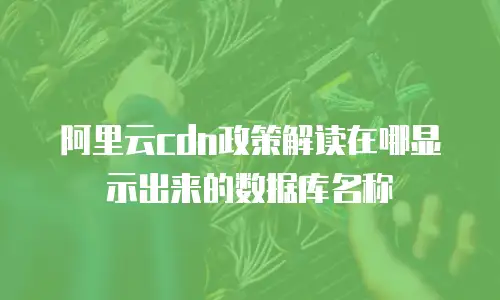 阿里云cdn政策解读在哪显示出来的数据库名称
