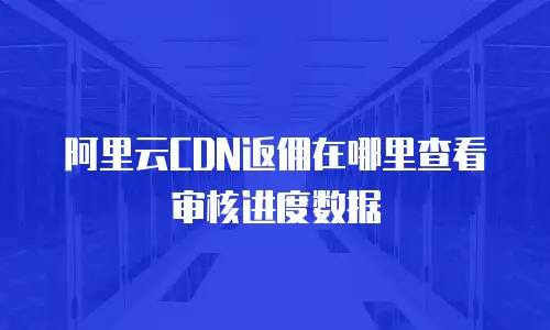阿里云CDN返佣在哪里查看审核进度数据