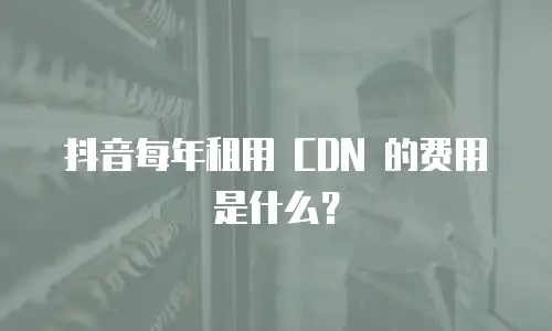 抖音每年租用 CDN 的费用是什么？