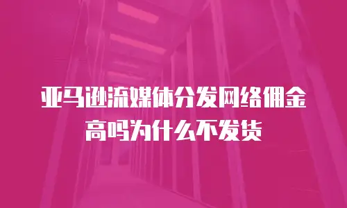 亚马逊流媒体分发网络佣金高吗为什么不发货
