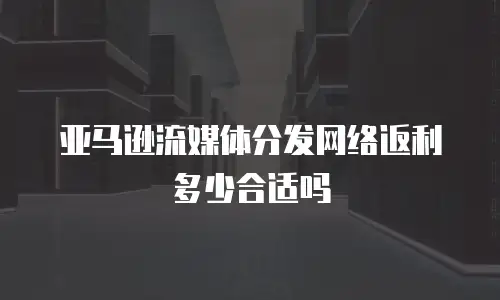 亚马逊流媒体分发网络返利多少合适吗