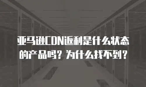 亚马逊CDN返利是什么状态的产品吗？为什么找不到？