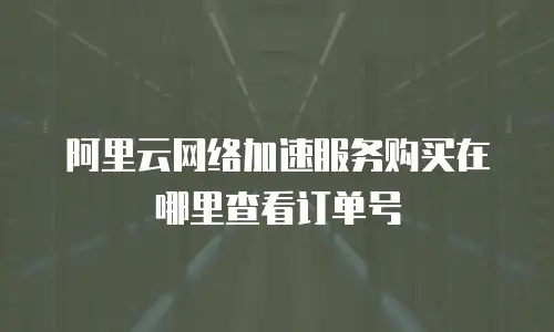 阿里云网络加速服务购买在哪里查看订单号