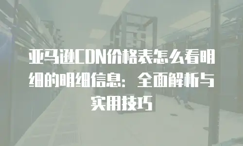 亚马逊CDN价格表怎么看明细的明细信息：全面解析与实用技巧
