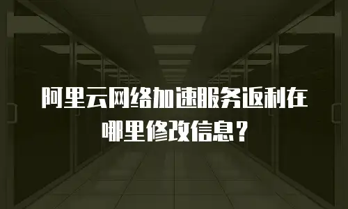 阿里云网络加速服务返利在哪里修改信息？