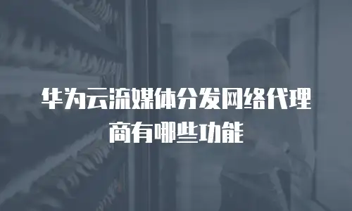 华为云流媒体分发网络代理商有哪些功能