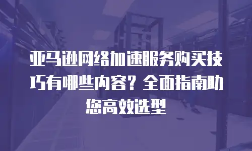 亚马逊网络加速服务购买技巧有哪些内容？全面指南助您高效选型
