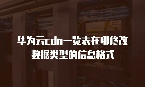 华为云cdn一览表在哪修改数据类型的信息格式