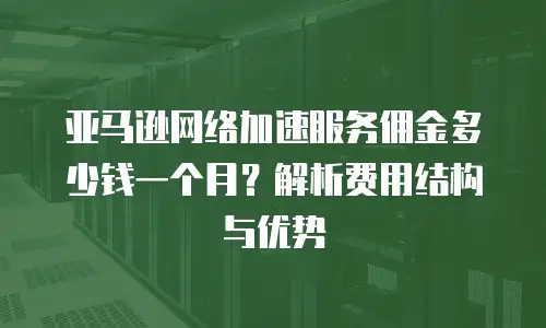 亚马逊网络加速服务佣金多少钱一个月？解析费用结构与优势