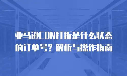 亚马逊CDN打折是什么状态的订单号？解析与操作指南