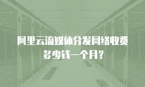 阿里云流媒体分发网络收费多少钱一个月？