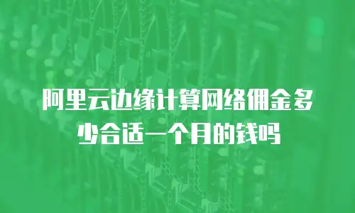 阿里云边缘计算网络佣金多少合适一个月的钱吗