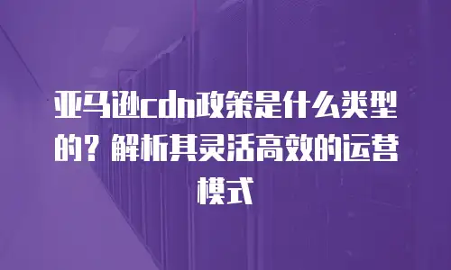 亚马逊cdn政策是什么类型的？解析其灵活高效的运营模式