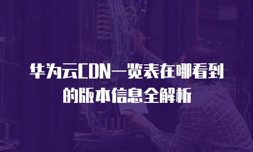 华为云CDN一览表在哪看到的版本信息全解析