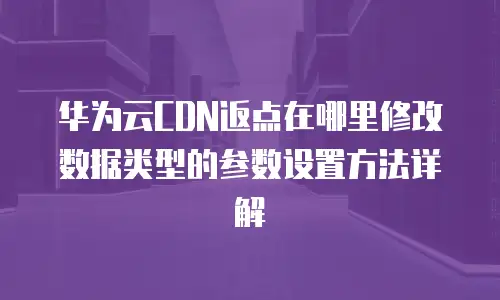 华为云CDN返点在哪里修改数据类型的参数设置方法详解