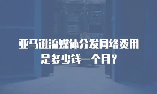 亚马逊流媒体分发网络费用是多少钱一个月？