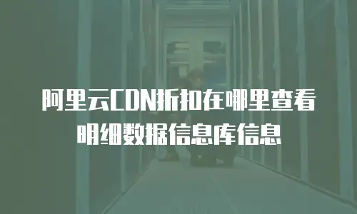 阿里云CDN折扣在哪里查看明细数据信息库信息