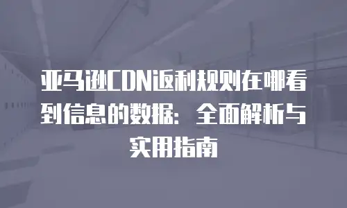 亚马逊CDN返利规则在哪看到信息的数据：全面解析与实用指南