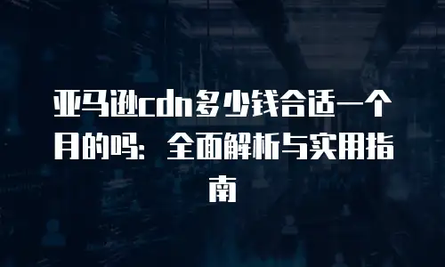 亚马逊cdn多少钱合适一个月的吗：全面解析与实用指南