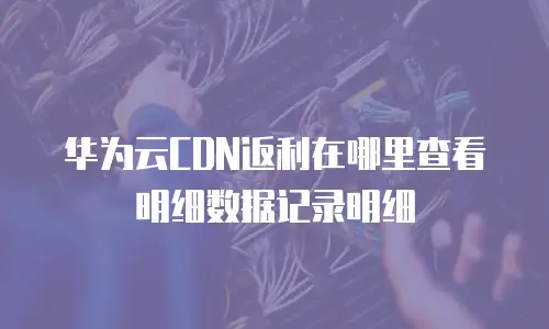 华为云CDN返利在哪里查看明细数据记录明细