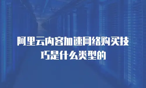 阿里云内容加速网络购买技巧是什么类型的