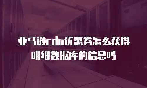 亚马逊cdn优惠券怎么获得明细数据库的信息吗
