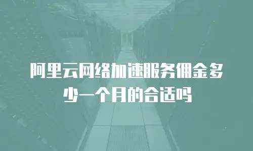 阿里云网络加速服务佣金多少一个月的合适吗