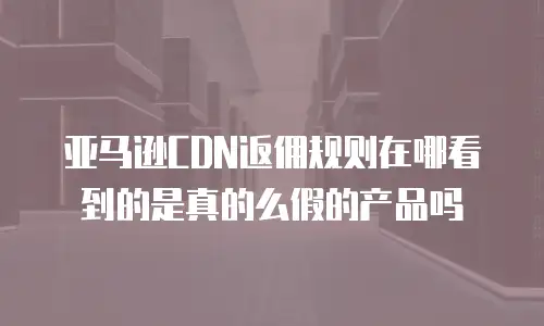 亚马逊CDN返佣规则在哪看到的是真的么假的产品吗