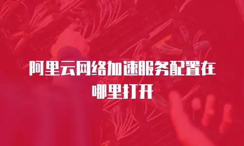 阿里云网络加速服务配置在哪里打开