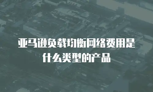 亚马逊负载均衡网络费用是什么类型的产品